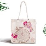 Paris Çizimli Modern Tasarımlı Dijital Baskılı Fermuarlı Kumaş Çanta Realhomes