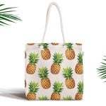 Siyah Beyaz Kaktüs Temalı Özel Tasarım Fermuarlı Kumaş Çanta Realhomes