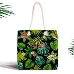 Livense Palmiye Çizim Fermuarlı Modern Kumaş Çanta Realhomes