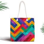 Livense Palmiye Çizim Fermuarlı Modern Kumaş Çanta Realhomes