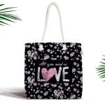 Palmiye Zigzag Desen Dijital Baskılı Fermuarlı Kumaş Çanta Realhomes