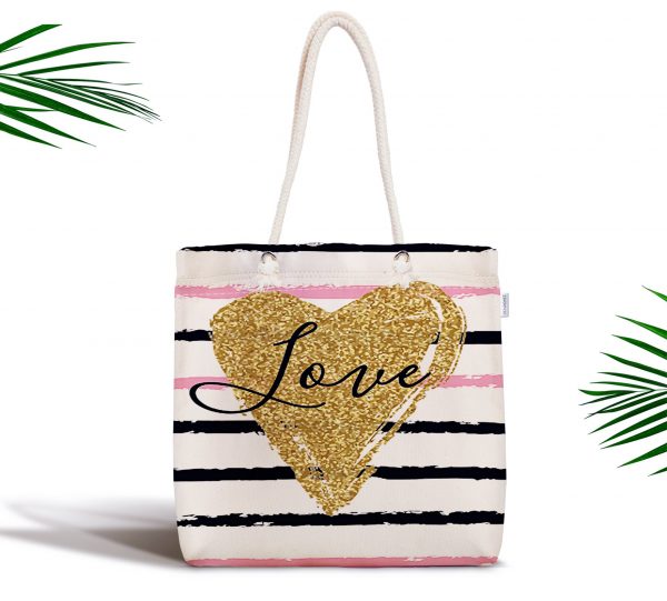 - kumas-canta-2131 - Realhomes  Love Yaldızlı Kalp Desenli Dijital Baskılı Fermuarlı Kumaş Çanta Realhomes