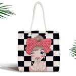 Gri Zeminli Ağaç Temalı Dijital Baskılı Fermuarlı Kumaş Çanta Realhomes