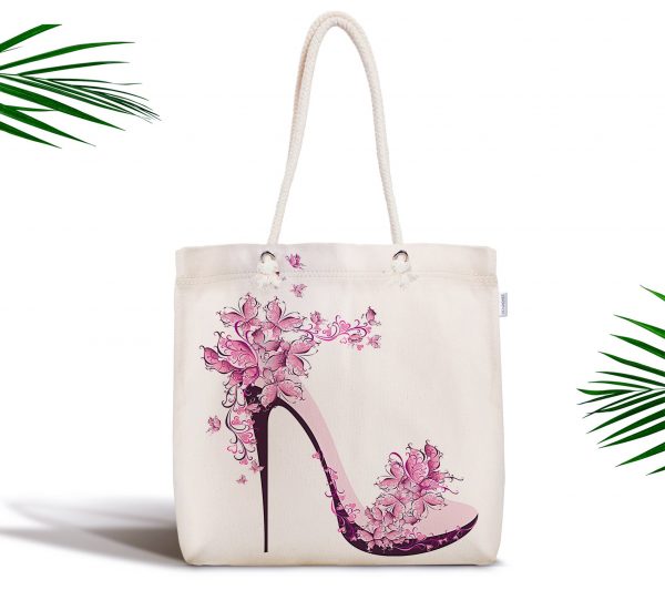 Fashion Shoes Özel Tasarımı Dijital Baskılı Fermuarlı Kumaş Çanta Realhomes