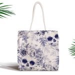 Puanlı Palmiye Desenli Fermuarlı Modern Kumaş Çanta Realhomes