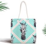 Kalpli Love Desenli Fermuarlı Modern Kumaş Çanta Realhomes