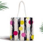 Gül Demeti Desenli Dijital Baskılı Fermuarlı Kumaş Çanta Realhomes