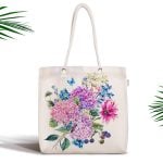 Ok Motifli Çöl Bitkisi Desenli Fermuarlı Modern Kumaş Çanta Realhomes