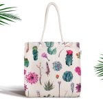 Sarmal Daire Desenli Çini Motifli Dijital Baskılı Fermuarlı Kumaş Çanta Realhomes