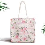 Kare Puan Çizimli Dekoratif Dijital Baskılı Fermuarlı Kumaş Çanta Realhomes