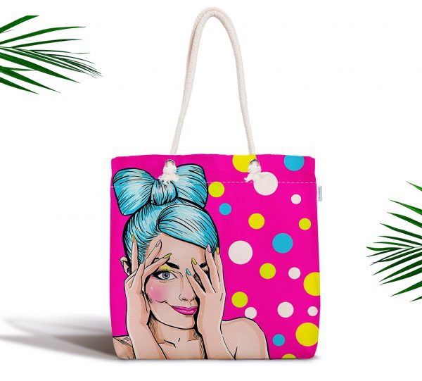 - kumas-canta-244 - Realhomes  Pop Art Dijital Baskılı Fermuarlı Modern Kumaş Çanta Realhomes