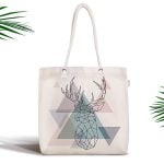 Nilüfer Temalı Zigzag Desenli Dijital Baskılı Fermuarlı Kumaş Çanta Realhomes