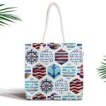 Bal Peteği Temalı Nilüfer Çiçeği Motifli Fermuarlı Kumaş Çanta Realhomes