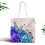 Siyah Beyaz Paris Tasarımlı Dijital Baskılı Fermuarlı Bez Çanta Realhomes