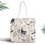 Ekose Dokuma Desenli Yılbaşı Temalı Fermuarlı Kumaş Çanta Realhomes