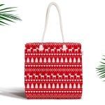 Renkli Yılbaşı Motifleri Fermuarlı Modern Kumaş Çanta Realhomes