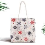 Siyah Kırmızı Ekose Desenli Yılbaşı Temalı Fermuarlı Modern Kumaş Çanta Realhomes