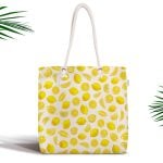 Siyah Zeminli Ekose Desenli Dijital Baskılı Fermuarlı Modern Kumaş Çanta Realhomes