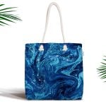 Modern Mermer Desenli Dijital Baskılı Fermuarlı Kumaş Çanta Realhomes