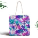 Mavi Zeminde Yuvarlak Desenli Modern Fermuarlı Kumaş Çanta Realhomes