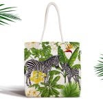 Kırmızı Zemin Ananas Desenli Fermuarlı Modern Kumaş Çanta Realhomes