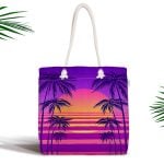 Zigzag Zeminde Çiçekler Temalı Modern Fermuarlı Kumaş Çanta Realhomes