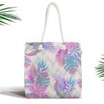 3D Altın Görünümlü Yapraklar Desenli Modern Fermuarlı Kumaş Çanta Realhomes