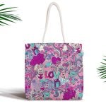 Altın Detaylı Geyikler Desenli Modern Fermuarlı Kumaş Çanta Realhomes