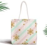 Siyah Zeminde Cool Ananas Desenli Modern Fermuarlı Kumaş Çanta Realhomes