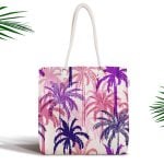 Siyah Zeminde Cool Ananas Desenli Modern Fermuarlı Kumaş Çanta Realhomes