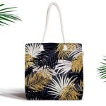 Sarı Zeminli Ananas Detaylı Modern Fermuarlı Kumaş Çanta Realhomes