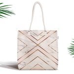 Renkli Yaprak Zeminli Ananas Detaylı Modern Fermuarlı Kumaş Çanta Realhomes