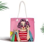 Try Me Pop Art Özel Tasarımlı Dijital Baskılı Fermuarlı Kumaş Çanta Realhomes