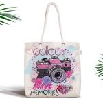 Love Yaprak Detaylı Özel Tasarım Fermuarlı Kumaş Çanta Realhomes