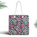 Kareli Etnik Desenli Özel Tasarım Fermuarlı Kumaş Çanta Realhomes