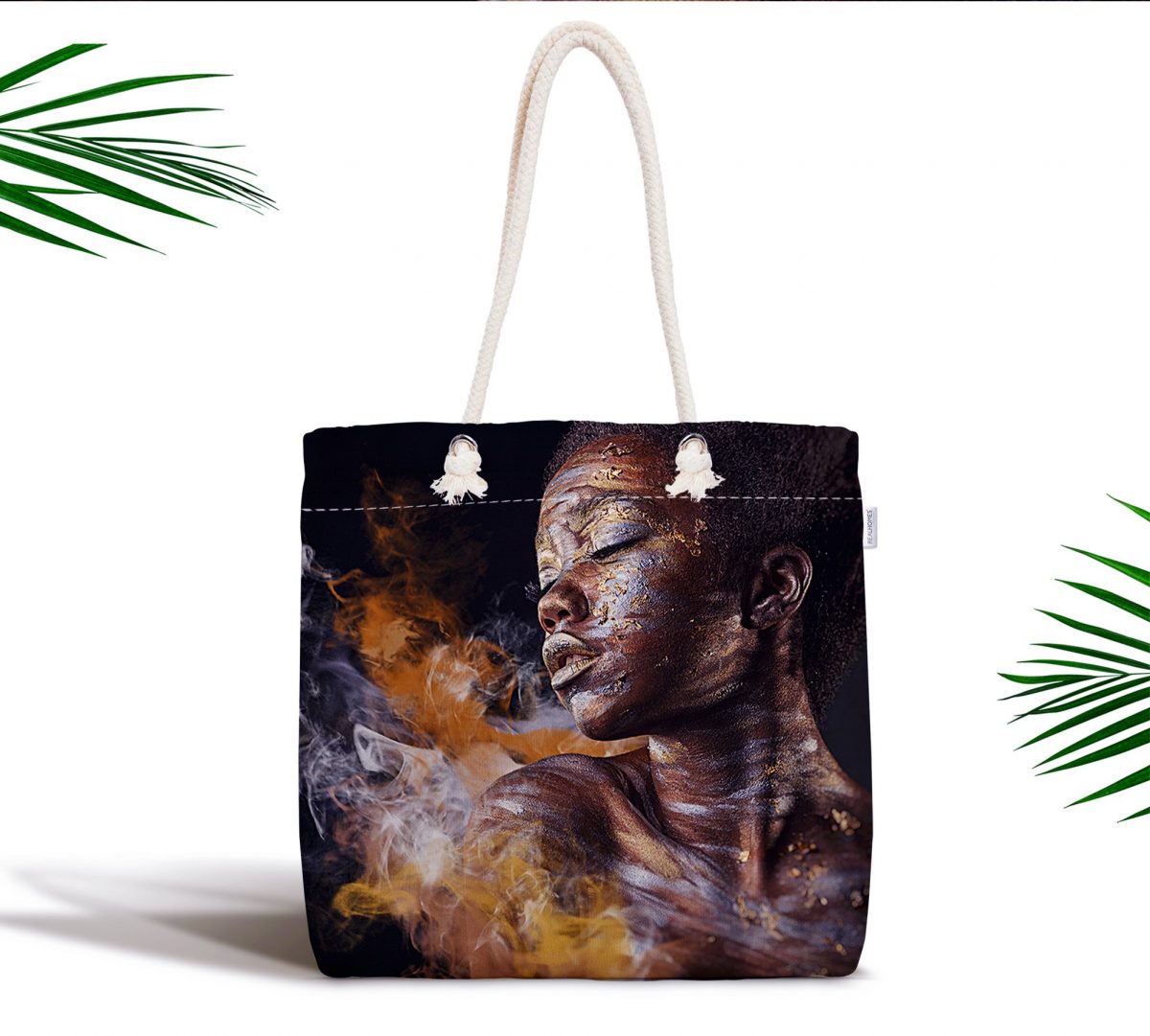African Woman Etnik Desenli Dijital Baskılı Fermuarlı Kumaş Çanta Realhomes