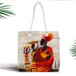 Zerafet Turuncu Zeminli Özel Tasarım Fermuarlı Modern Kumaş Çanta Realhomes