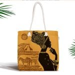 Siyahi Kadın Tasarımlı 3D Dijital Baskılı Modern Fermuarlı Kumaş Çanta Realhomes