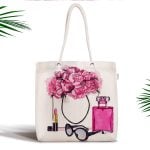 Coco Parfüm Tasarımlı Dijital Baskılı Modern Fermuarlı Kumaş Çanta Realhomes