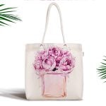 Çizgili Siyah Zeminli Limon Desenli Fermuarlı Modern Kumaş Çanta Realhomes