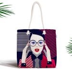 Joy Ekose Geyik Desenli Özel Tasarımlı Bez Kumaş Çanta Realhomes