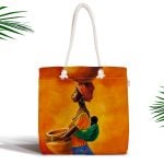 Afrika Kadın İnsan Figürlü Modern Fermuarlı Modern Kumaş Çanta Realhomes