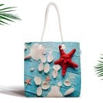 Siyah Zeminde Tropikal Desenli Özel Tasarım Dijital Baskılı Fermuarlı Kumaş Çanta Realhomes