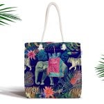 Deniz Canlıları Özel Tasarım Dijital Baskılı Fermuarlı Kumaş Bez Çanta Realhomes