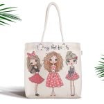 Modern Renkli Üçgen Tasarımlı Dijital Baskılı Fermuarlı Kumaş Çanta Realhomes