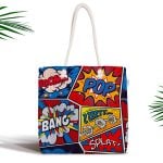 Lets Go Travel Çizimli Dijital Baskılı Fermuarlı Kumaş Çanta Realhomes