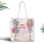 Lets Go Travel Çizimli Dijital Baskılı Fermuarlı Kumaş Çanta Realhomes