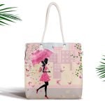 Çapa Desenli Dijital Baskılı Fermuarlı Kumaş Çanta Realhomes