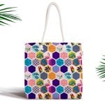 XO Harf Tasarımlı Dijital Baskılı Fermuarlı Kumaş Çanta Realhomes