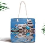 Deniz Yıldızı Dijital Baskılı Fermuarlı Modern Kumaş Çanta Realhomes